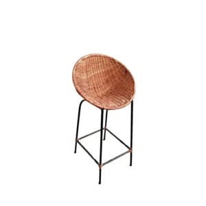Silla Nido Mimbre Bar Base Metalica 101 X 52,5 X 51 Cm