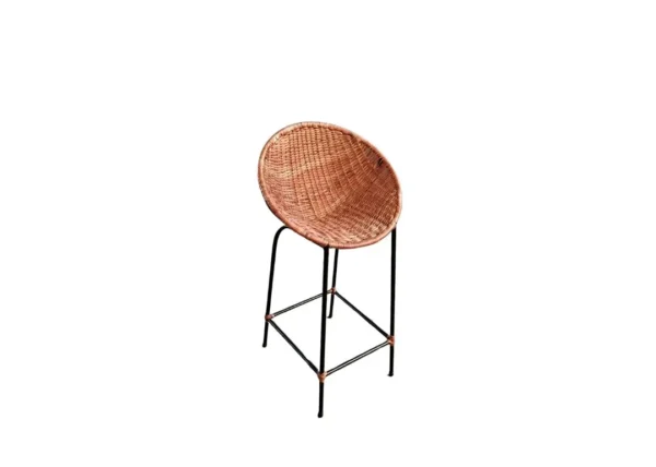 Silla Nido Mimbre Bar Base Metalica 101 X 52,5 X 51 Cm