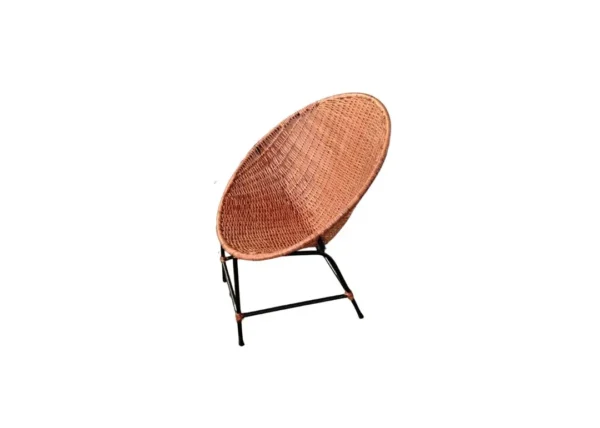 Silla Pera Mimbre Base Metalica 82 X 74 X 62 Cm - Imagen 2