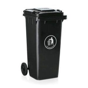 Cont Basura 120Lt Negro C/Tapa Y Ruedas 46X55X96Cm