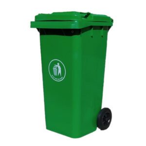 Cont Basura 120Lt Verde C/Tapa Y Ruedas 46X55X96Cm