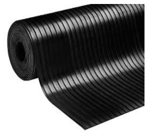 Piso R Goma Estriado Neg Import 3Mmsx1,3Mts.Rollo 10 Mts