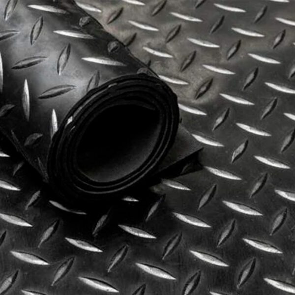 Piso R Pvc Diamantado 1,2 Mms X 2 Mts Negro Rollo 10 Mts - Imagen 2