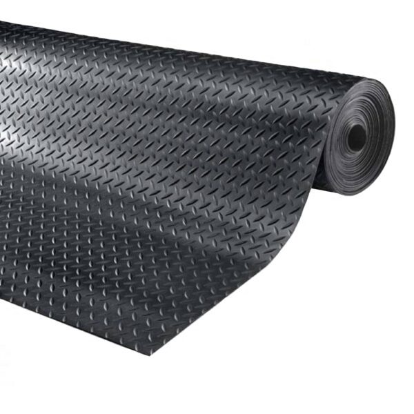 Piso R Pvc Diamantado 1,2 Mms X 2 Mts Negro Rollo 10 Mts - Imagen 3