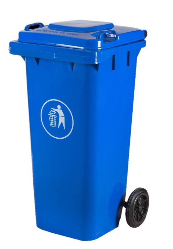 Cont Basura 240Lt Azul C/Tapa Y Ruedas 56X70X101Cm