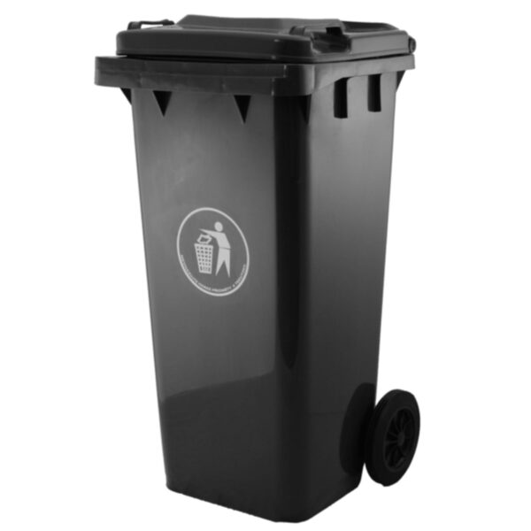 Cont Basura 240Lt Negro C/Tapa Y Ruedas 56X70X101Cm - Imagen 2