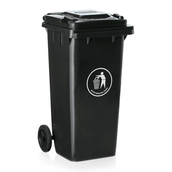 Cont Basura 240Lt Negro C/Tapa Y Ruedas 56X70X101Cm