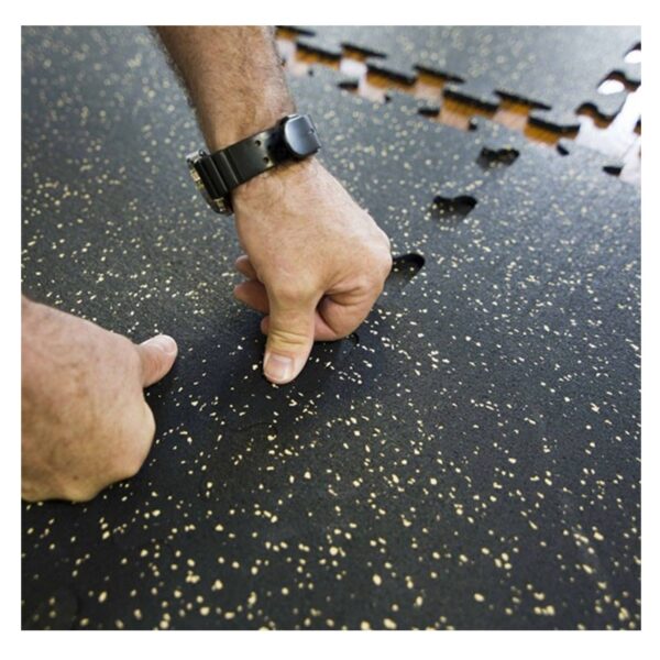 Piso Plancha Gym Epdm Puzzle 6X1000X1000Mm Blanco/Neg - Imagen 3