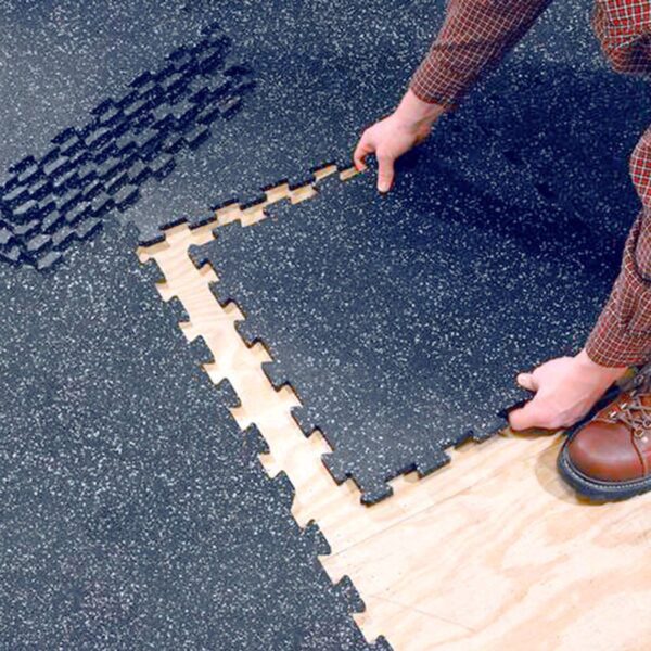 Piso Plancha Gym Epdm Puzzle 6X1000X1000Mm Azul/Neg - Imagen 4