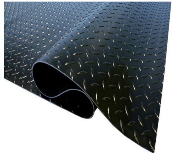 Piso R Pvc Diamantado 1,2 Mms X 2 Mts Negro .1 Mt Lineal