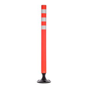 Hito Delineador Flexible 900Mm Naranjo C/3 Bandas Reflect Base 200Mm