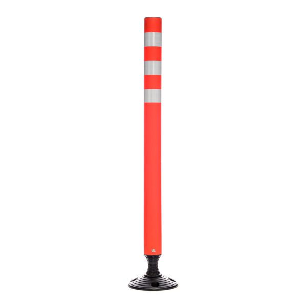Hito Delineador Flexible 900Mm Naranjo C/3 Bandas Reflect Base 200Mm