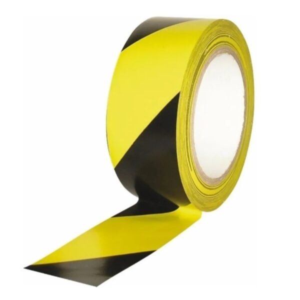 Cinta Demarcatoria C/Adhesivo Amar/Negro 50Mm Rollo 50 Mts