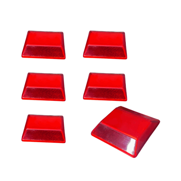 Tacha Reflectiva Plástico Abs 100X100X20Mm Rojo Pack 6