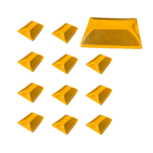 Tacha Reflectiva Plástico Abs 100X75X18Mm Amarillo Pack 12