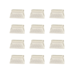 Tacha Reflectiva Plástico Abs 100X100X20Mm Blanco Pack 12