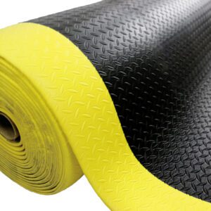 Piso R Eva Diamantado Segur/Antif 10Mmx1,22Mts Neg/Amar Rollo 12 Mts