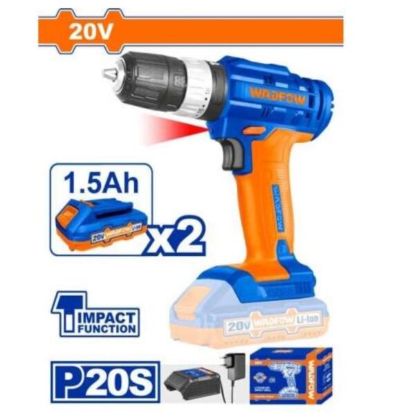 Taladro Inalambrico 20V+2B+1C Wadfow