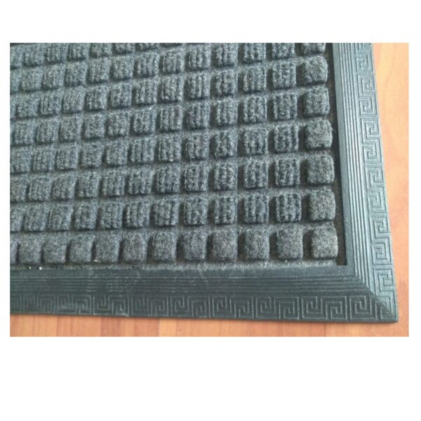 Piso Felpudo Tipo Alfombra 600X900Mm Gris/Neg
