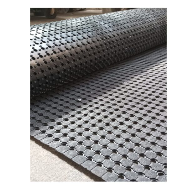 Piso R Goma Con Orificios 10Mmx1,83Mts. Negro Rollo 10 Mts
