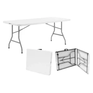 Mesa Plegable 180 X 74Cm Tipo Maleta Portátil Camping