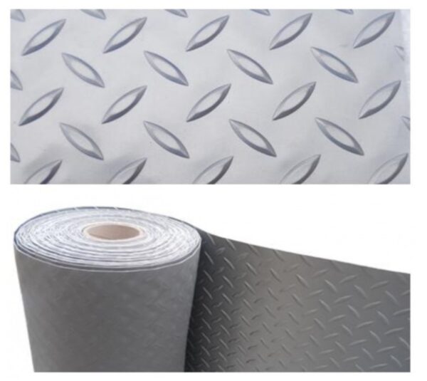 Piso R Pvc Diamantado 1,2 Mms X 2 Mts Gris .1 Mt Lineal