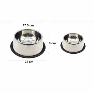 Plato Tazon Para Mascotas Metalico 22 Cm Base Antideslizante