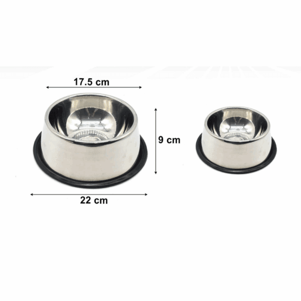 Plato Tazon Para Mascotas Metalico 22 Cm Base Antideslizante