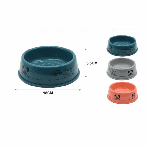 Plato Tazon Para Mascotas 19 Cm Colores Azul-Gris-Rosa