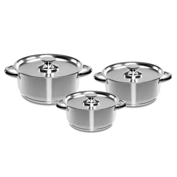 Bateria De Cocina 420-6Ss  Cacerolas 18 - 20 Y 24 Cms.1,5, 2 Y 5 L.