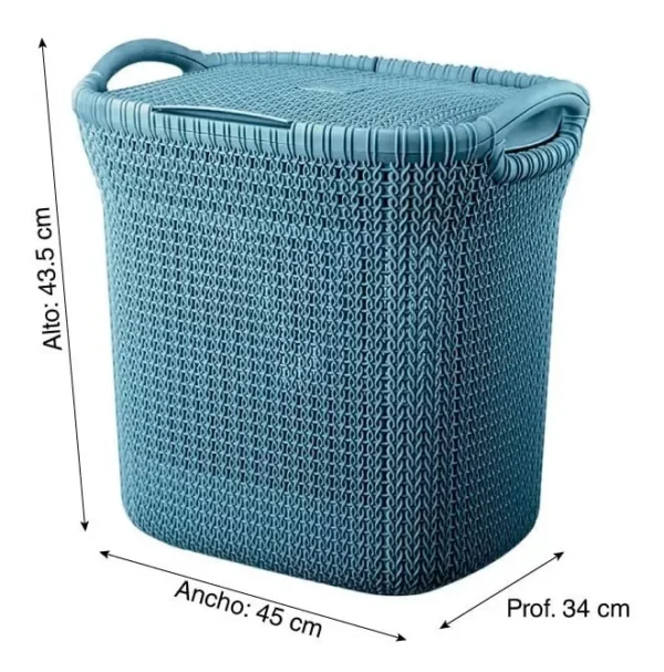 Cesto Khipu 40Lts Gris Acero - Imagen 4