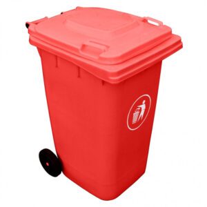 Cont Basura 240Lt Rojo C/Tapa Y Ruedas 56X70X101Cm "Pl"