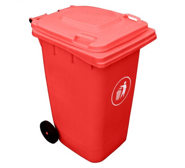 Cont Basura 240Lt Rojo C/Tapa Y Ruedas 56X70X101Cm "Pl"