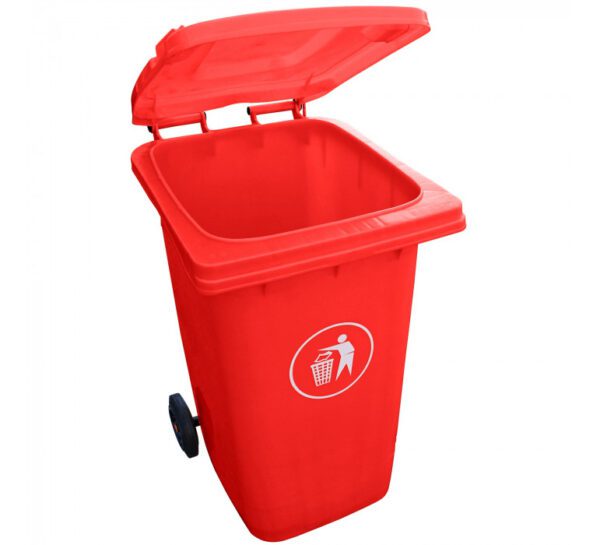 Cont Basura 240Lt Rojo C/Tapa Y Ruedas 56X70X101Cm "Pl" - Imagen 3