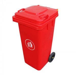 Cont Basura 120Lt Rojo C/Tapa Y Ruedas 46X55X96Cm "Pl"