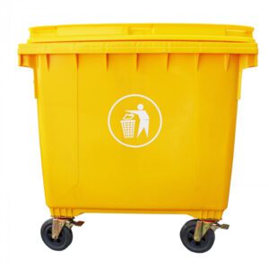 Cont Basura 1.100Lt Amarillo C/Tapa Y Ruedas 136X106X129Cm