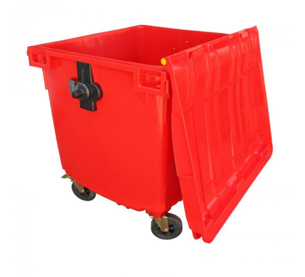 Cont Basura 1.100Lt Rojo C/Tapa Y Ruedas 136X106X129Cm - Imagen 2