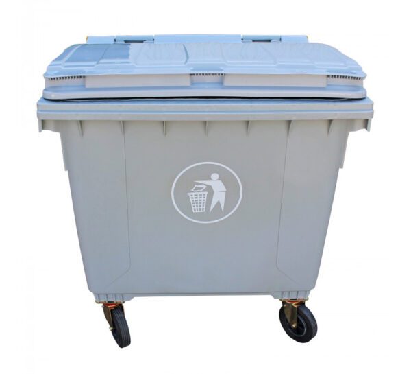 Cont Basura 1.100Lt Gris C/Tapa Y Ruedas 136X106X129Cm - Imagen 3