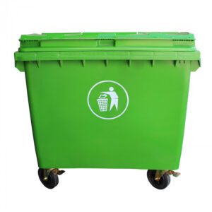 Cont Basura 1.100Lt Verde C/Tapa Y Ruedas 136X106X129Cm