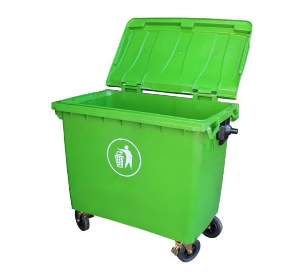 Cont Basura 1.100Lt Verde C/Tapa Y Ruedas 136X106X129Cm - Imagen 3