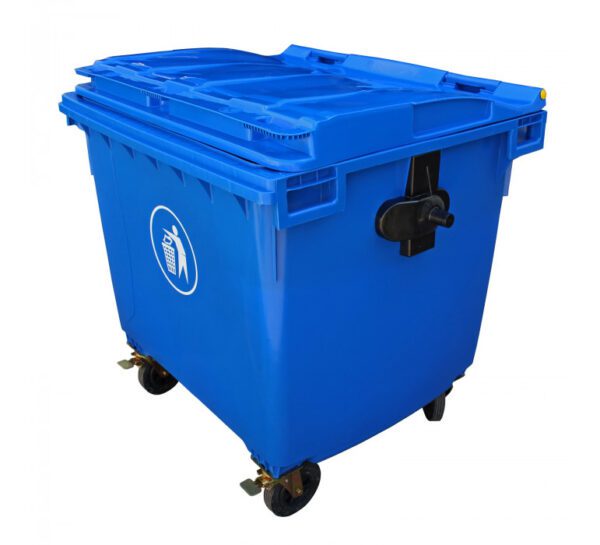 Cont Basura 1.100Lt Azul C/Tapa Y Ruedas 136X106X129Cm - Imagen 3