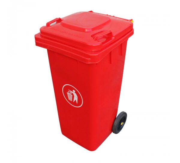 Cont Basura 360Lt Rojo C/Tapa Y Ruedas 85X71X111Cm