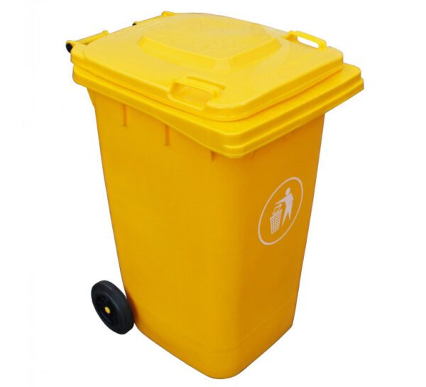 Cont Basura 360Lt Amarillo C/Tapa Y Ruedas 85X71X111Cm
