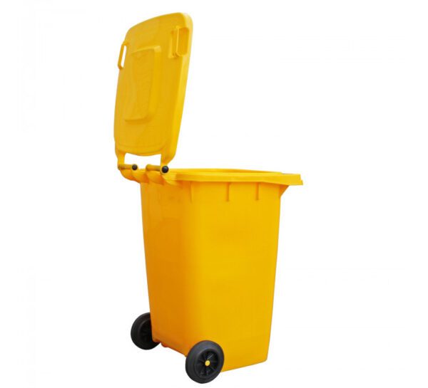 Cont Basura 360Lt Amarillo C/Tapa Y Ruedas 85X71X111Cm - Imagen 3