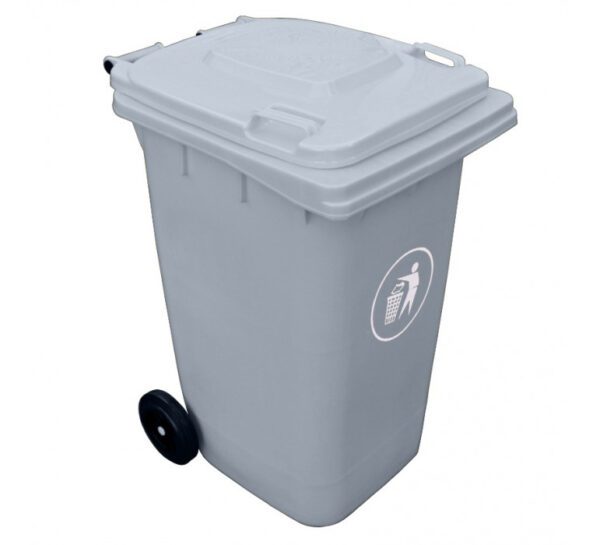 Cont Basura 360Lt Gris C/Tapa Y Ruedas 85X71X111Cm