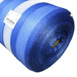 Malla Sombra Franjeada 80% Azul Y Blanco De 4.20 X 100 Mts. Rollo 100 Mts