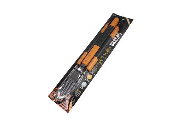 Set Parrilla Brasas 3 Pzs ( Cuch +Ten+Pinzas)
