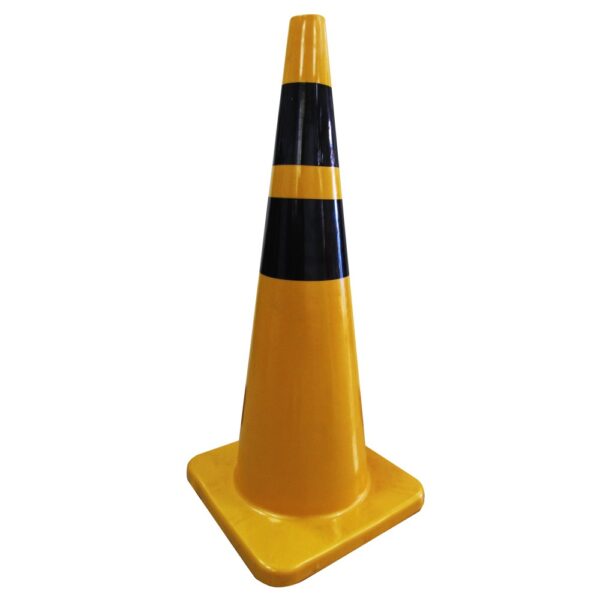 Cono Amarillo 28" Con 2 Cintas Negras - Imagen 2