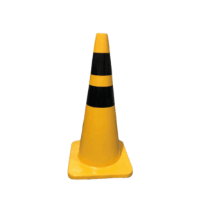 Cono Amarillo 28" Con 2 Cintas Negras