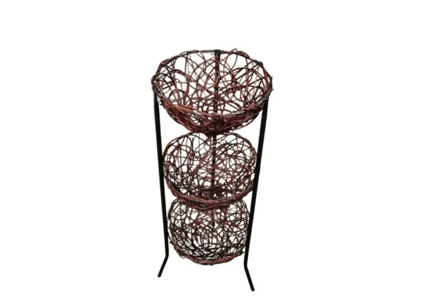 Frutero Mimbre Base Metalica 100 X 38 X 38 Cm